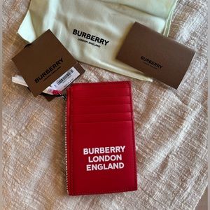 Burberry red card wallet Authentic and New